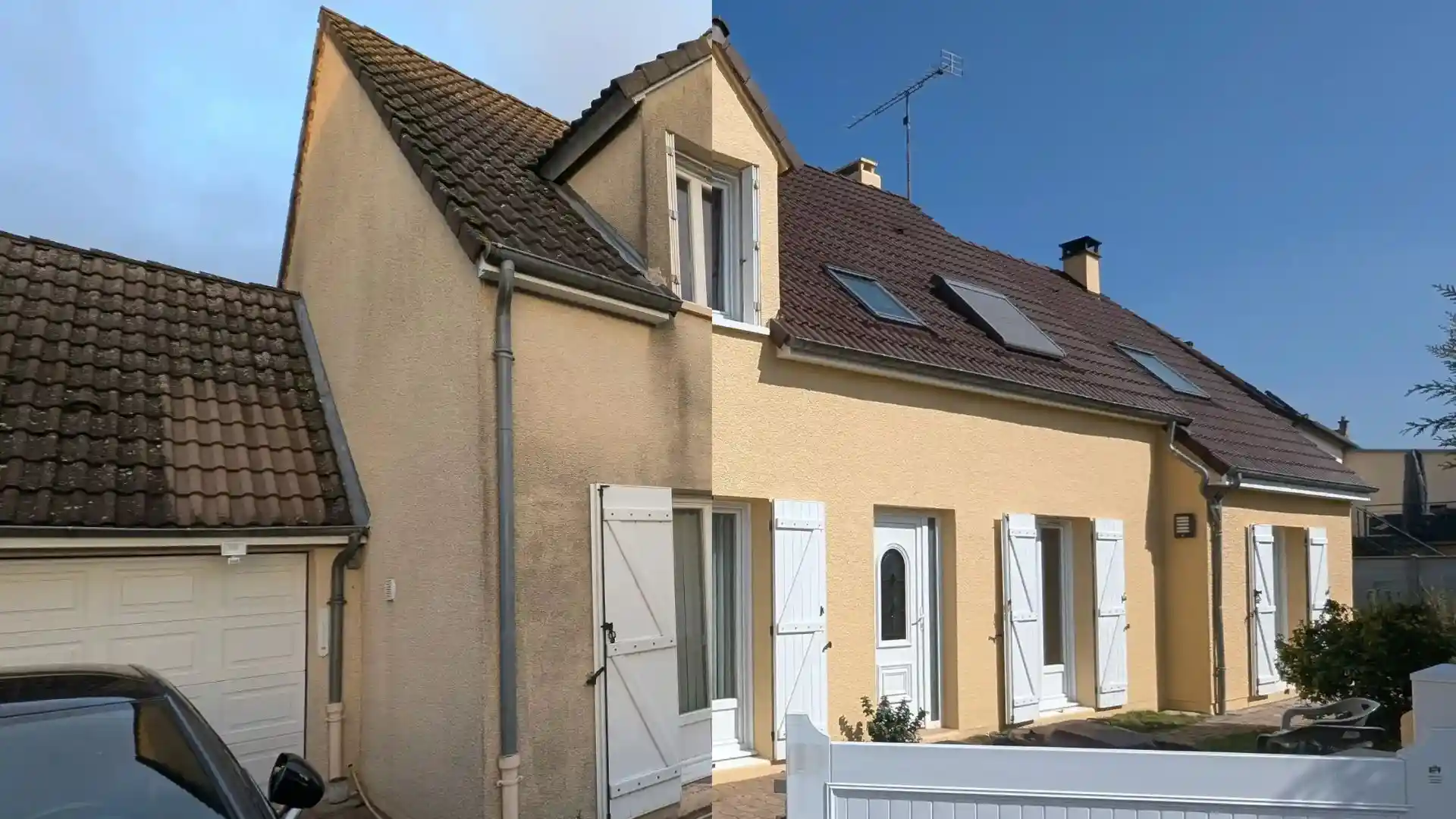 Avant apres afg8 projet renovation toiture et ravalement facade a chartres