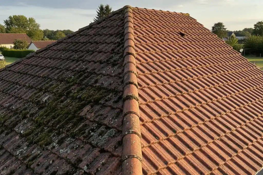 toiture en train de noircir a cause de la mousse toiture en train de noircir a cause de la mousse