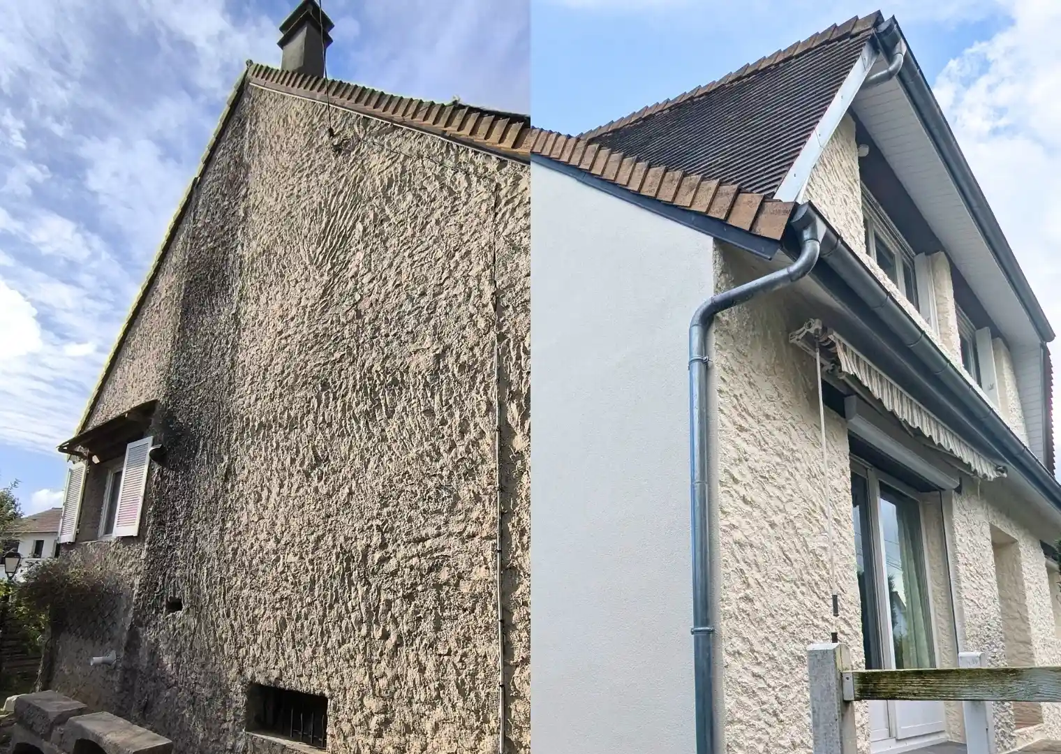 Avant/après peinture de façade à Chartres