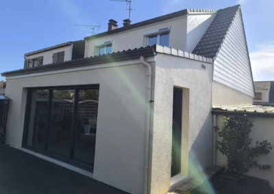 facade arriere apres ravalement et renovation toiture gouttiere ablis