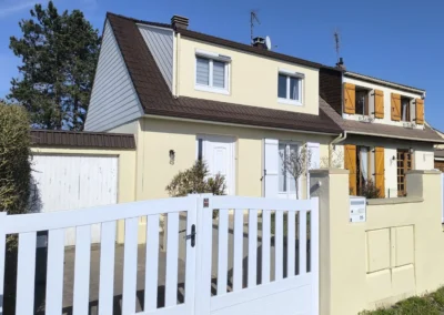 maison apres ravalement hydrofuge toiture brun et nouveau bardage ablis