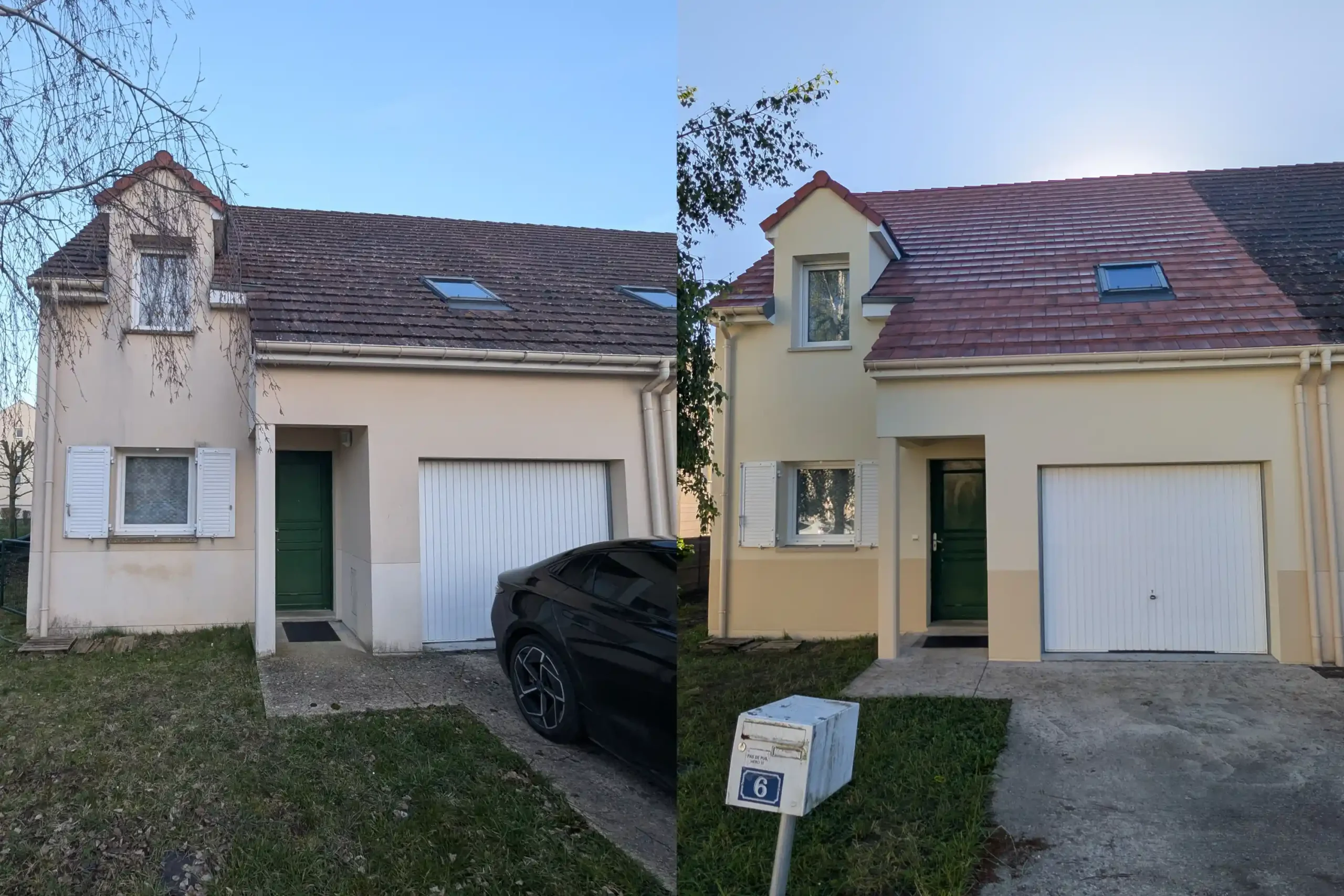 comparatif avant apres renovation toiture et ravalement facade leves