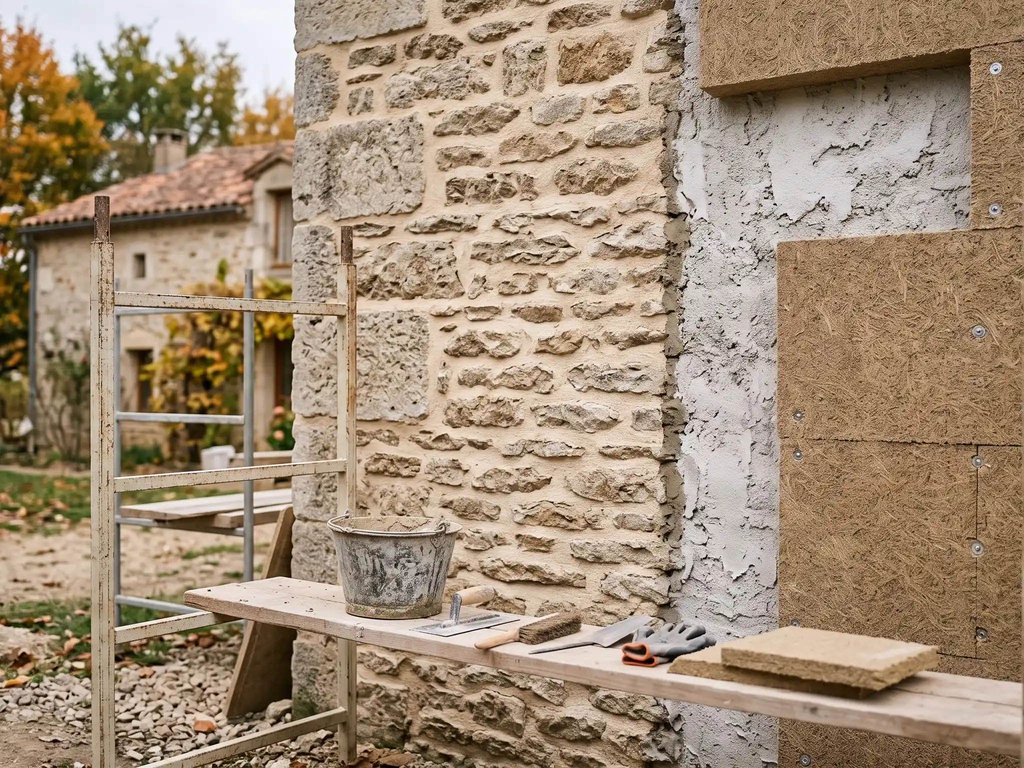 isolation mur pierre ancien fibre bois